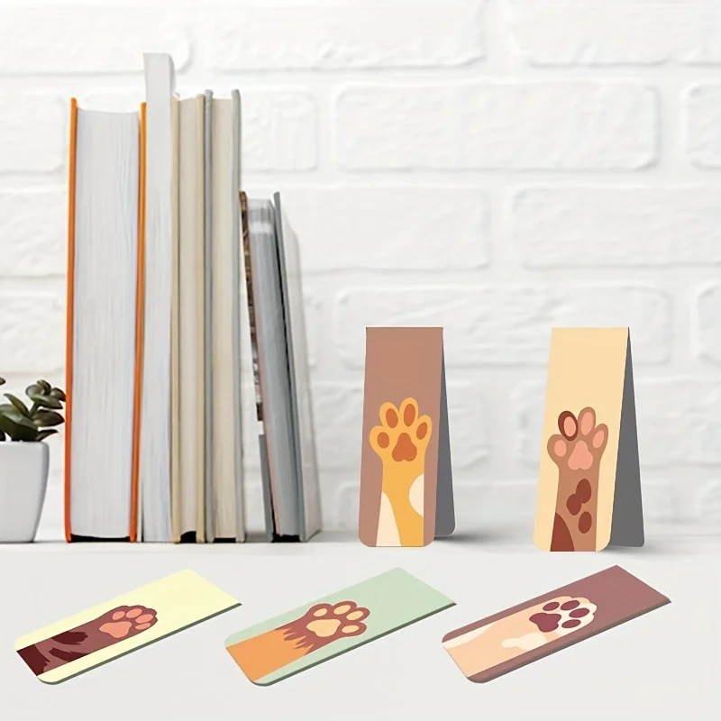 12pcs Magnetic Bookmarks, Cat Paws, Magnetic Page Markers, Various Bookmark Collections For Students To Read