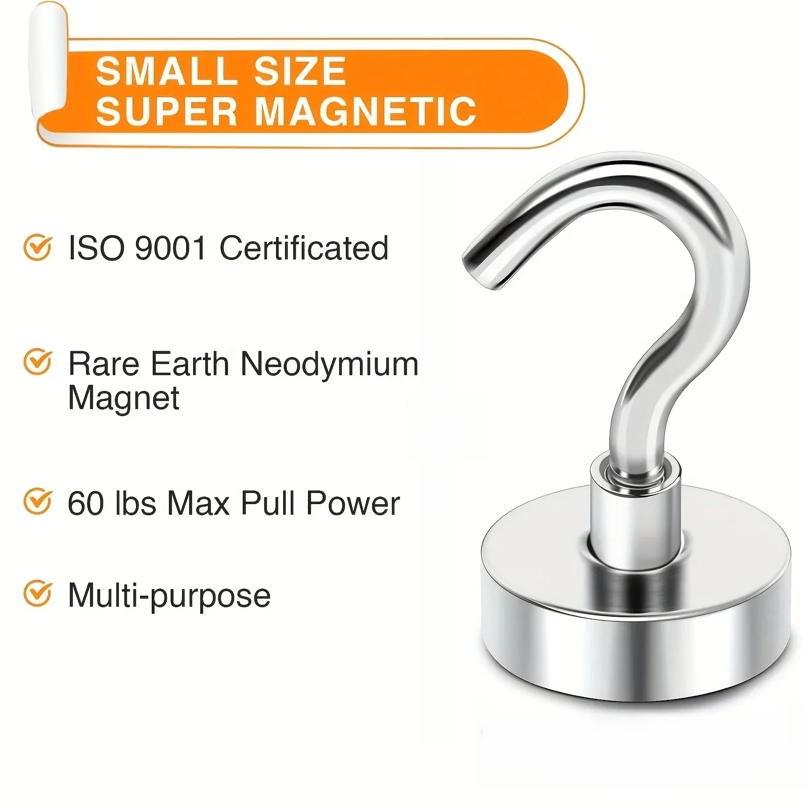 4/10pcs Magnetic Hooks 50Lbs Heavy Duty for Cruise Cabins,  Neodymium with Hooks for Hanging.Hooks Magnetic Hanger for Toolbox image 3