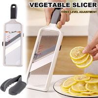 Handheld Vegetable Slicer Adjustable Thickness Lemon Cucumber Slicer Stainless Steel Blade Fruit Cutter Chopper Kitchen Gadget