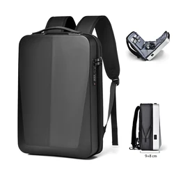 Mochila Laptop impermeável para homens, expansível Shell rígido, Gaming Pack, TSA, anti-roubo, carga USB, sacos de viagem de negócios, 17