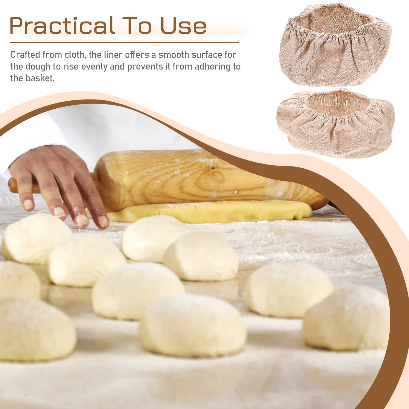 

1pcs Bread Proofing Basket Liner Cloth Dough Fermentation Rattan Baking Fabric Foldable Kitchen Gadgets for Sourdough Bread