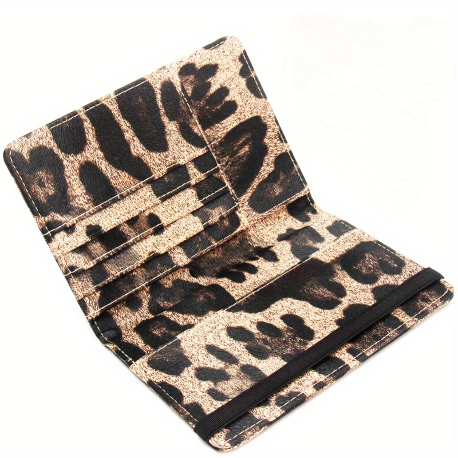 Leopard Print Passport Holder with RFID Protection and Ticket Organizer Wallet, Durable Snap Closure