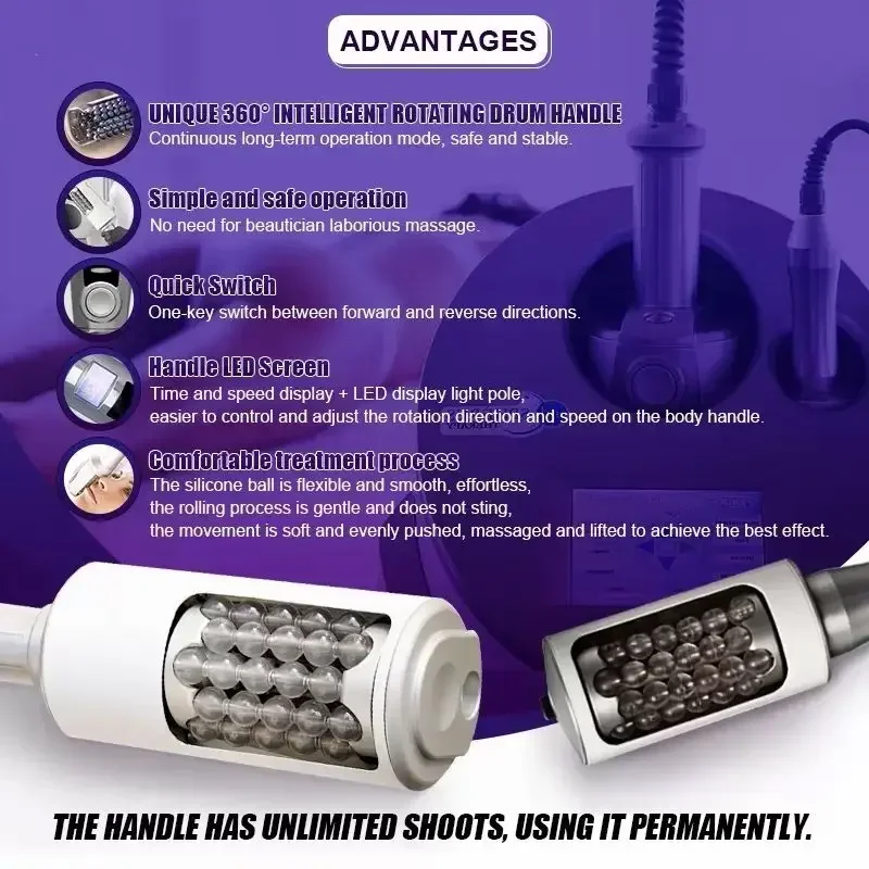 2024 New Weight Loss Machine Inner Ball Lymph 3D Roller Fat  Weight Loss Reduction Vacuum Firming and Nourishing Skin Shaping