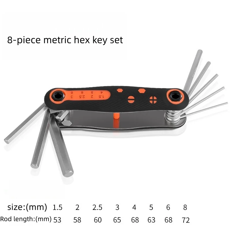 Foldable Hex Key Set Metric Imperial Torx Allen Wrench Multi-tool, Portable Screwdriver Kit for Bike Repair Heavy Duty Hand tool
