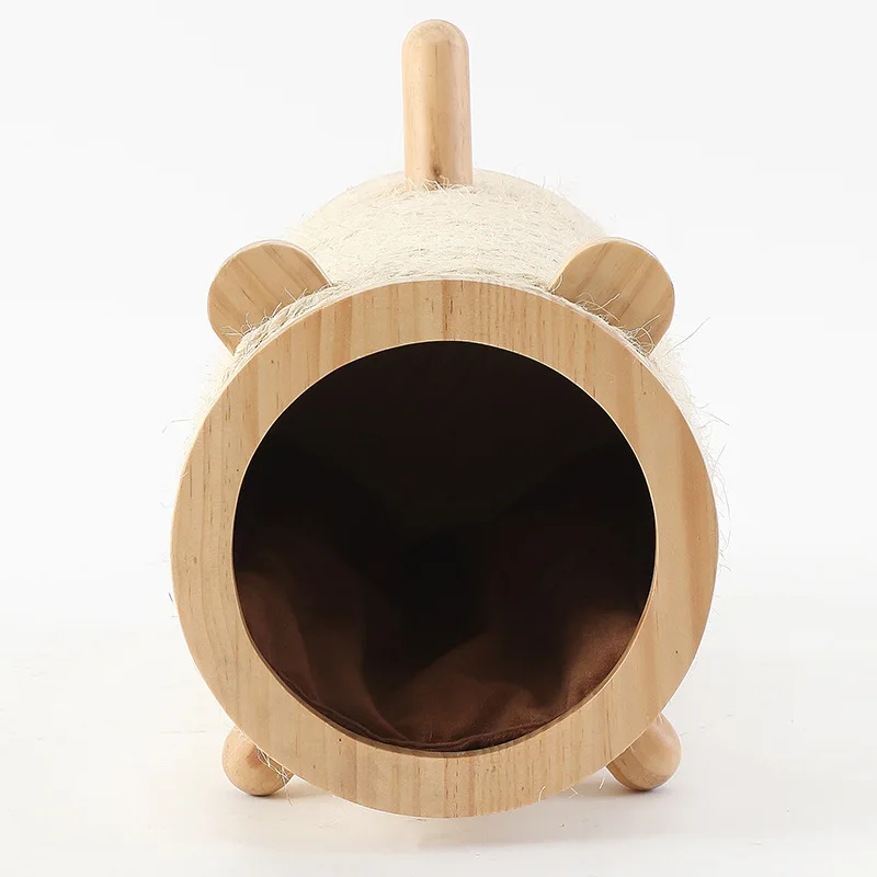 Cat Furniture Stylish Oval Cat House and Scratcher Classic Large Style Pet Toys Cork Pet Cat Tunnel