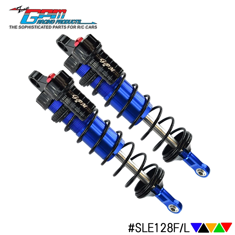 Amortiguadores de resorte ajustables en forma de L delanteros de aluminio GPM para camión Monster Sledge 1/8-95076-4