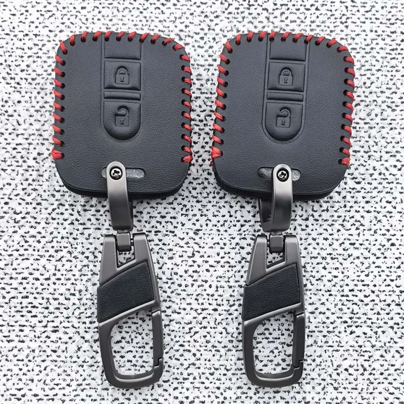 For Nissan Micra K12 Note Navara Qashqai J10 Primera Almera Sunny X-Trail Accessories Car Leather Key Case Fob Rubber Cover
