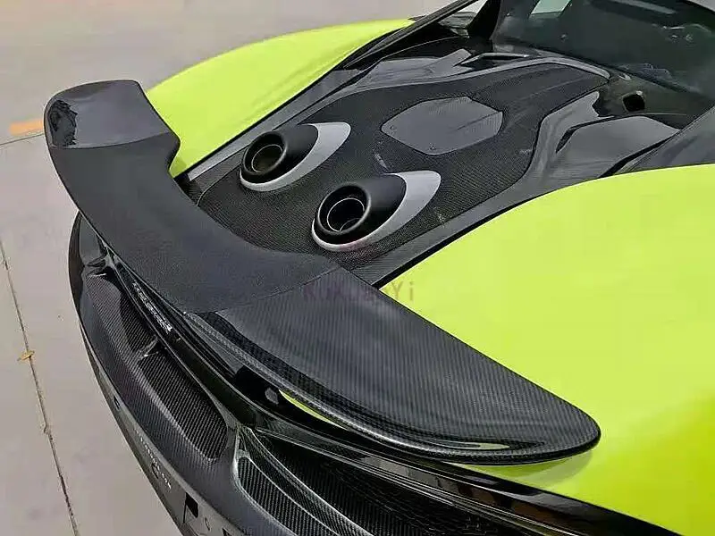 For McLaren 540C 570S Upgrade 600LT Dry Carbon Fiber Engine Compartment Cover Rear Spoiler Exhaust Appearance Body Kit