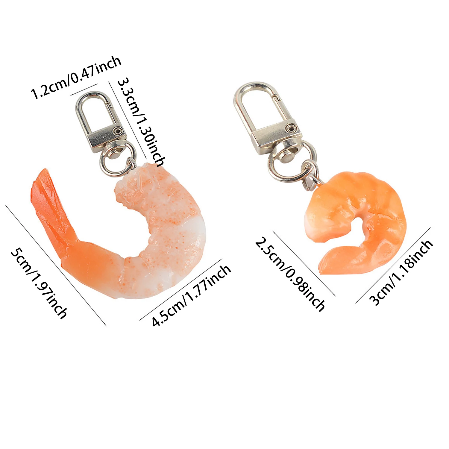 Funny Simulation PVC Shrimp Keychain Cute Keyring Food Sea Animal Kids Toy Bag Backpack Ornament Woman Girl Jewelry Accessories