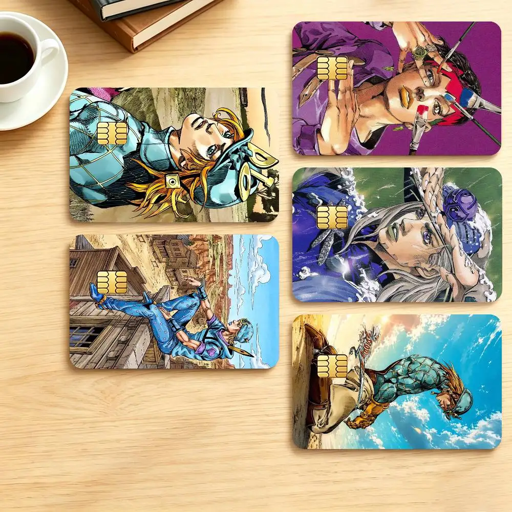 J-JoJo Bizarre Adventure Stylish Manga Character  Credit Card HD Stickers Small Chip Waterproof Sticker Game Card Decal Gift