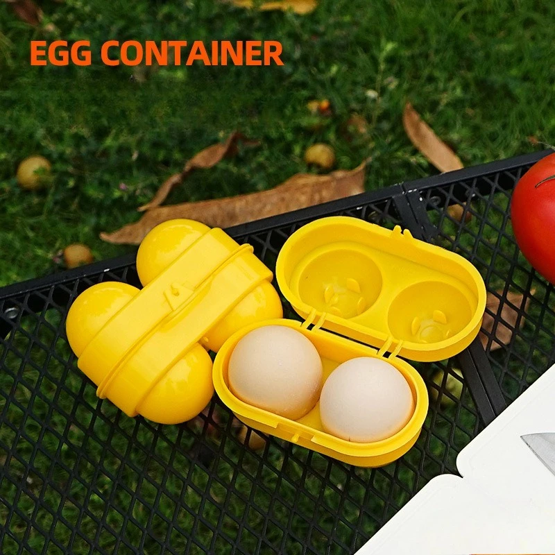 

2-Grid Outdoor Egg Box Portable Camping Egg Protection Box Travel Breakfast Egg Box