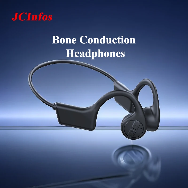 

Bone Conduction Bluetooth Headphones Wireless IPX55 Music Running Sport HiFi Headsets For Smartphone Ear-hook Earbuds Black Mic