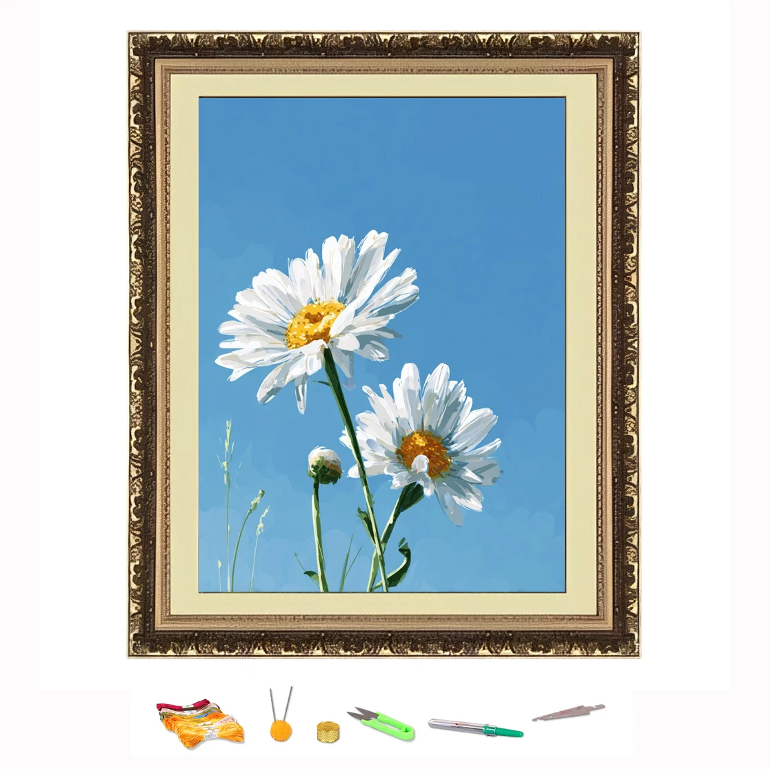 

Вышивка крестиком два белых цвета, нитки для рисования, набор для рукоделия «сделай сам», украшение, напечатан на Canva 11CT