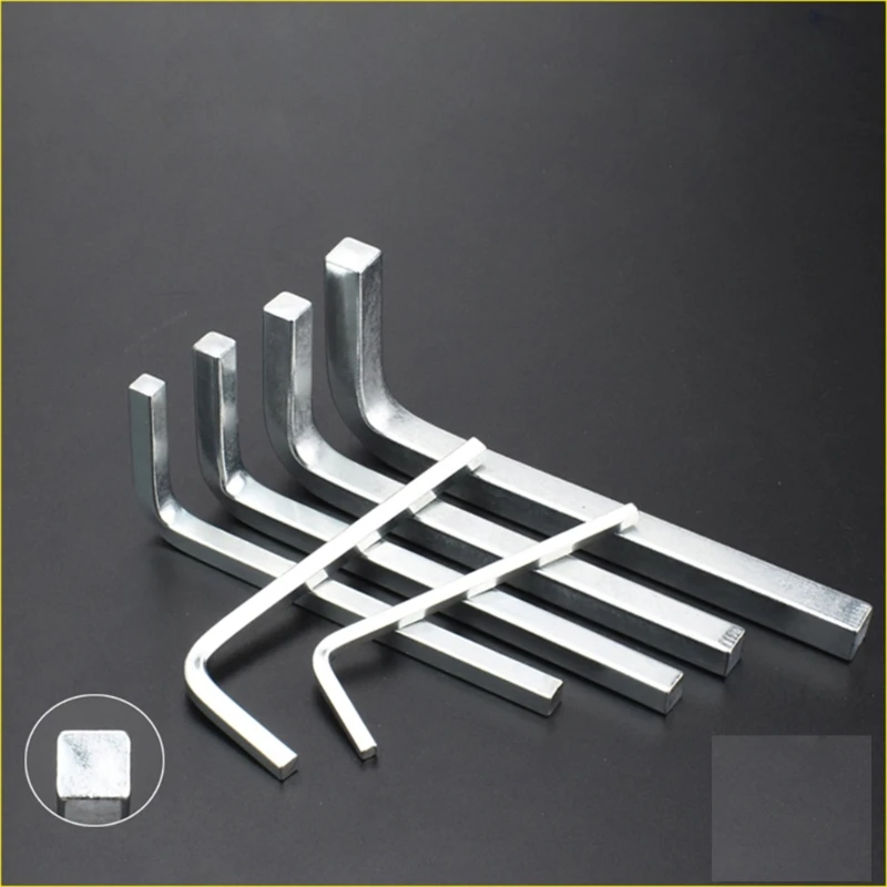 L Shaped Square Key Wrench Set 7Pcs Chromes Vanadiums Steel Square Head Hand Tool