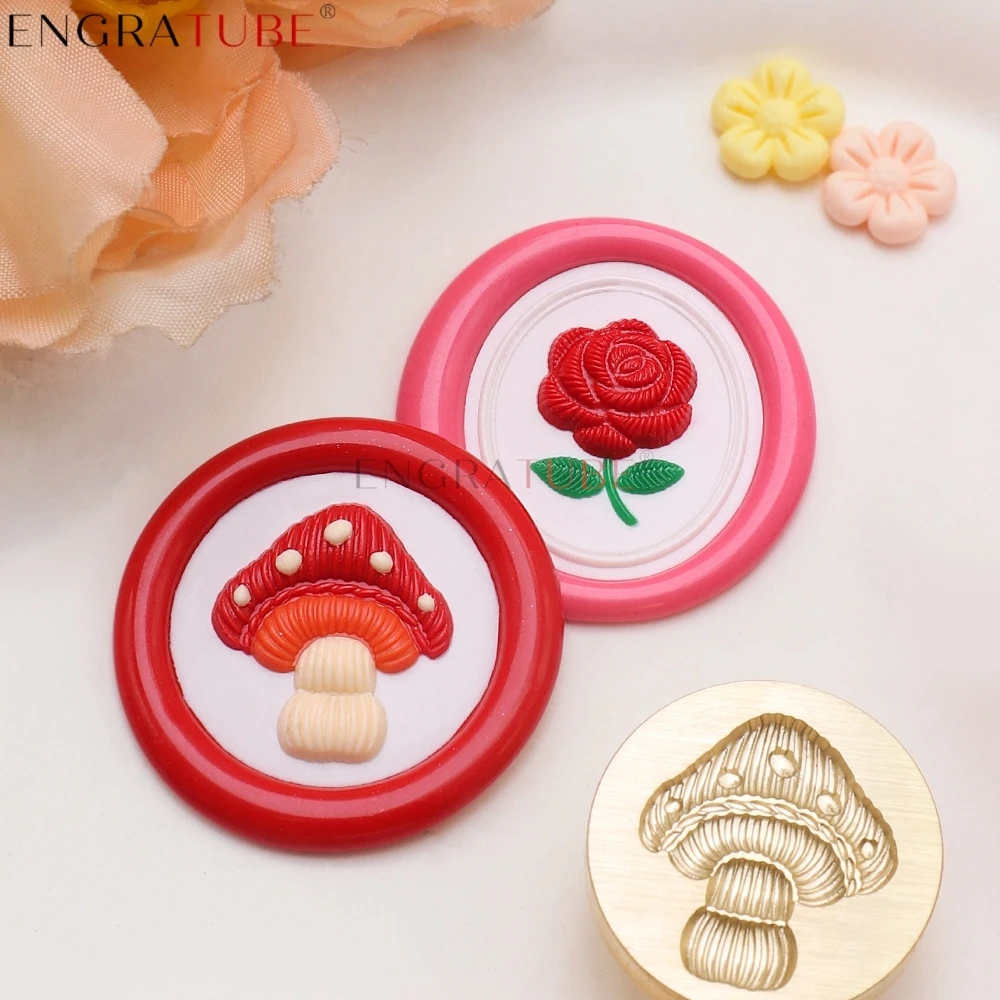 3D Embossed Wax Seal Stamp Knitted Embroidery Effect Brass Head With Handle For DIY Scrapbooking Crafts Invitation Letter Decor