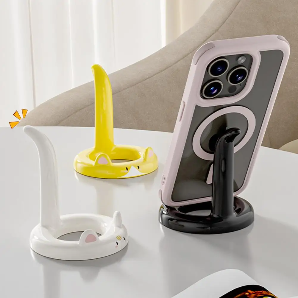 

New Cartoon Cat Phone Holder Multi-function Adjustable Angle Phone Stand Portable Desktop Mobile Phone Bracket Studying