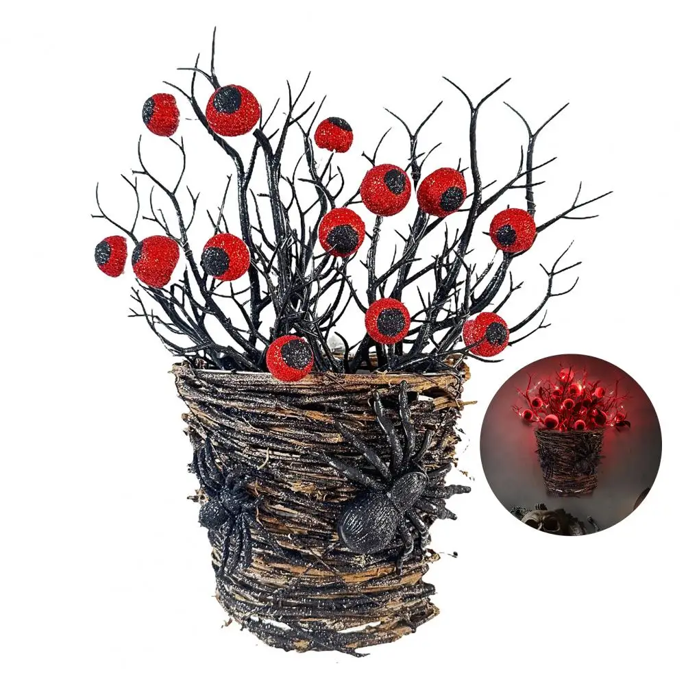 Spooky Decorations Spooky Halloween Eyeball Spider Branch Wreath Decor for Home Window Front Door Black Deadwood for Party