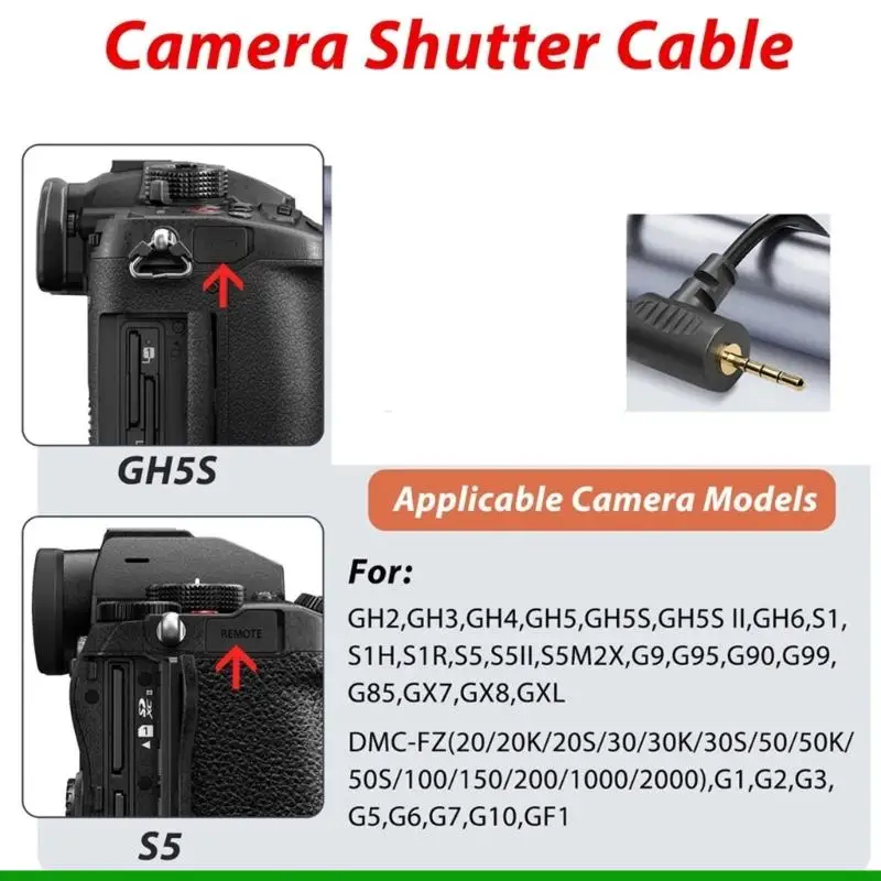 U55C Type C to 2.5Mm Shutter Cable Replacement For GH3 GH4 GH5 GH6 GH7 S5II