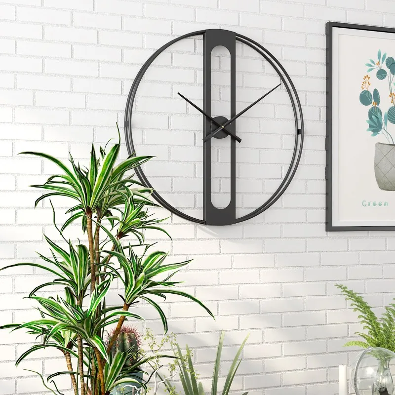 Nordic Wall Clocks Personality Silent Elegant Wall Watch Large Simple Metal Clock for Home