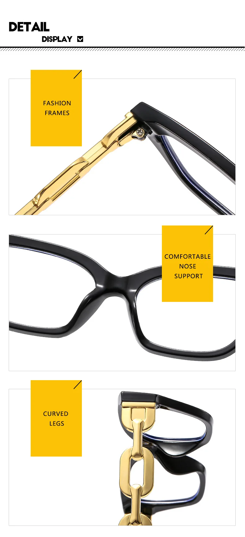 Marken design Mode Licht Scharnier Bein Brille Frauen Rahmen photo chrome Anti-Blaulicht-Lesebrille mit Dioptrien 1,0 1,5 2,5 – Detail 11