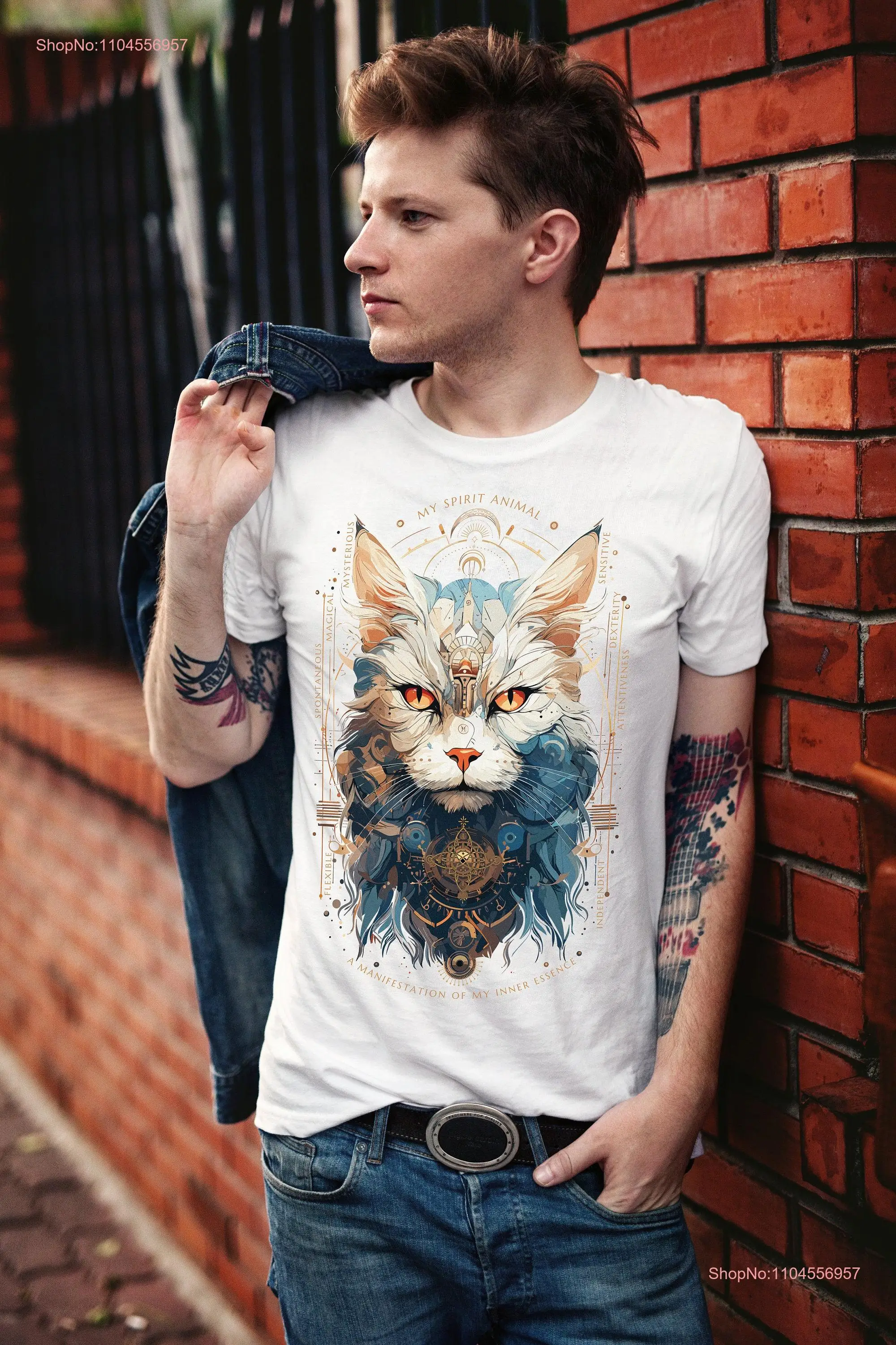 CaT T Shirt Spirit Animal Spiritual Shamanic Lovers Totem Guardian long or short sleeves