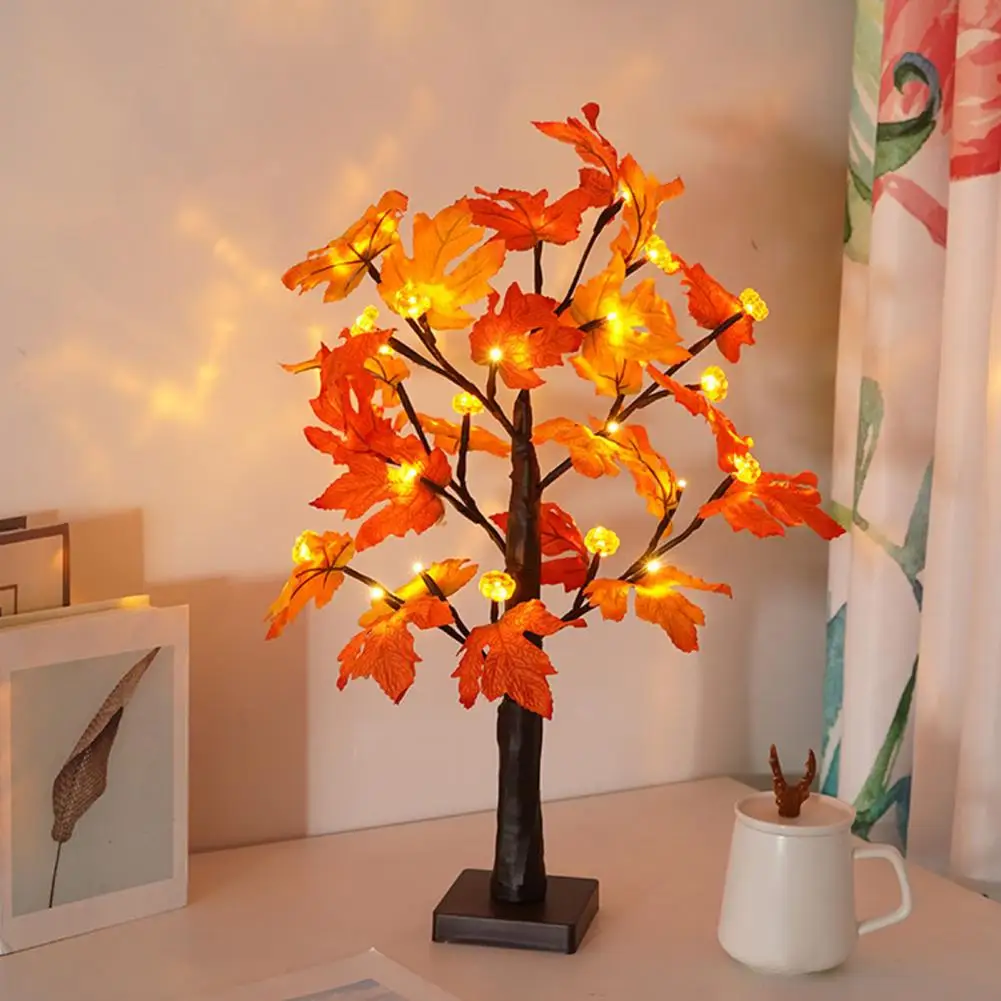 

Adjustable Branches Lamp Light Up Maple Leaf Lamp Festive Fall Desktop Decor 24led Maple Tree Lamp with for Thanksgiving