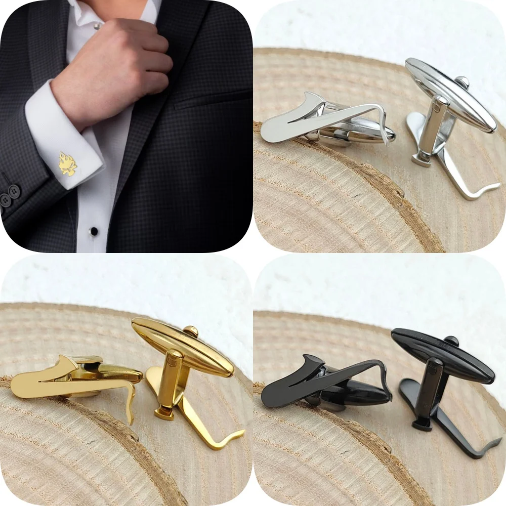Original instrument saxophone stainless steel cufflinks, waterproof and non-fading, French shirt buttons, boyfriend gift