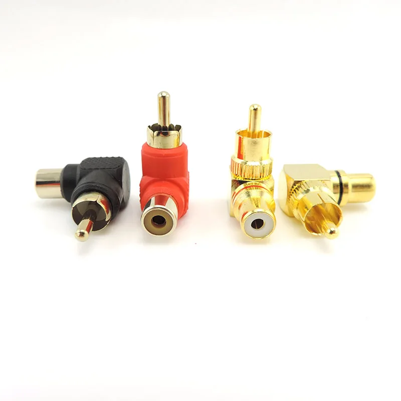 90 Degree RCA Connector Male To Female M/F Right Angle Plug Adapters L type Elbow for cctv camera Audio A7