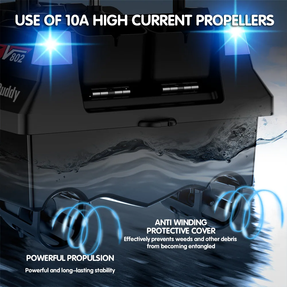 GPS Positioning 160 Positioning Points Fishing Boat Rc Bait Boat 4 Hoppers Waterproof 3KG Load 500M 15KM/H GPS One Click Return