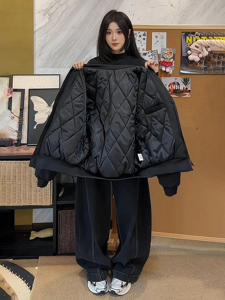 

Мужская утепленная куртка-бомбер из хлопка и полиэстера для осени и зимы, повседневная, модная, с наполнителем.