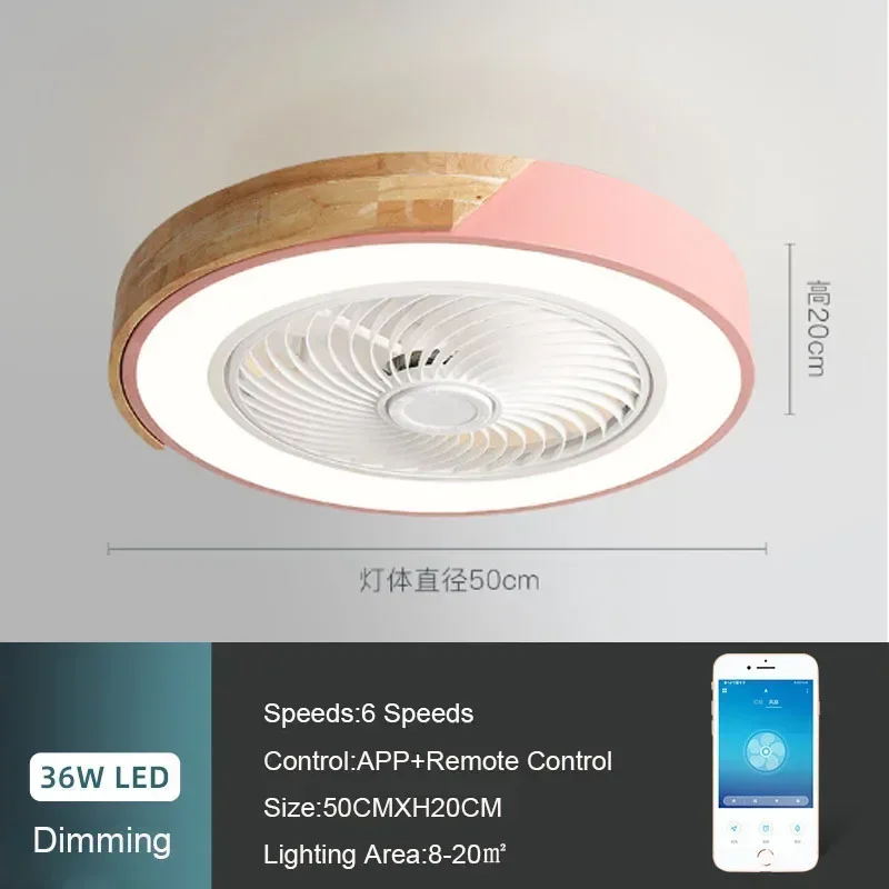wushiyu Nordic smart Decken ventilatoren mit Licht für Wohnzimmer Esszimmer blätter reversible 6-Gang 52cm Ventilatoren Beleuchtung 36w niedrige Boden ventilatoren Lampe 7