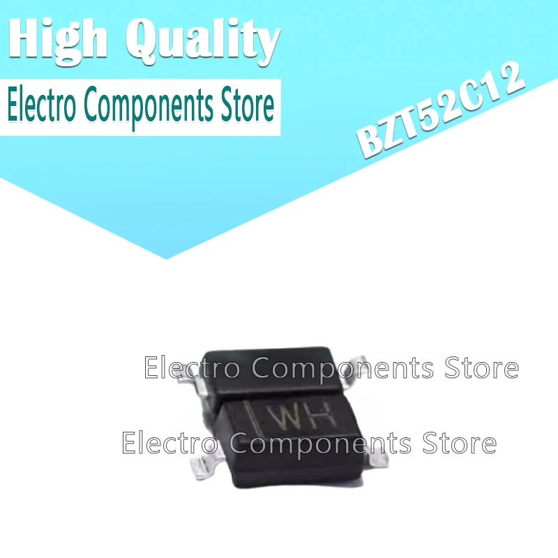 20PCS BZT52C12 12V (Marking WH) WH SOD123 1206 SOD323 0805 SURFACE MOUNT SILICON ZENER DIODES SMD