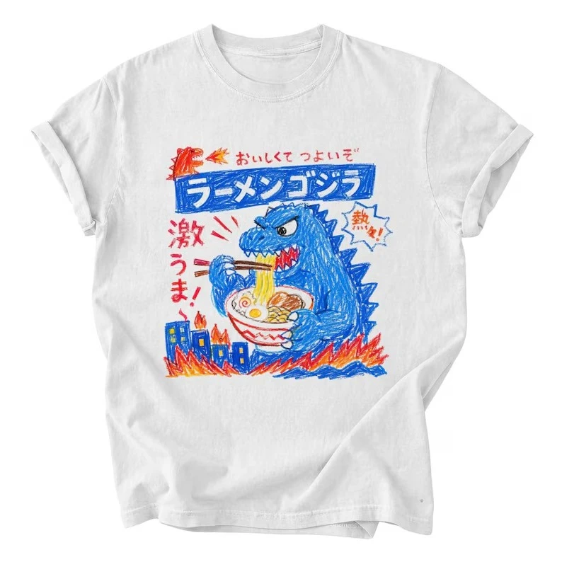 Godzilla Gojira Japanese Kaiju Movie Graphic T-Shirt Anime Print Oversized Japanese Manga Streetwear Men Women Harajuku Y2k Tops - view 2