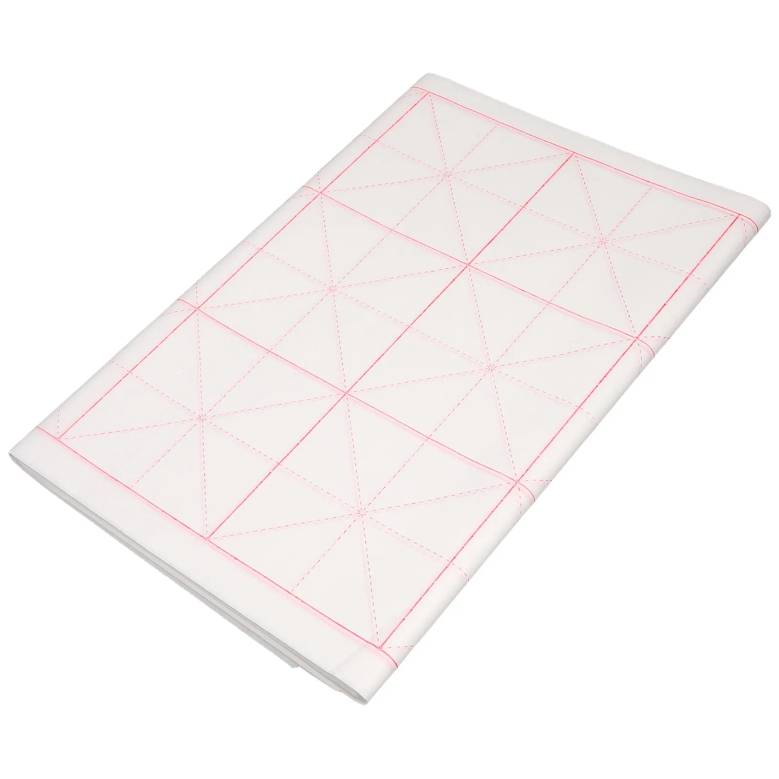 50Pcs Sturdy Bamboo Pulp Xuan Paper with Rice Grid Pattern Semi-Absorbent Calligraphy Practice Paper for Chinese Japanese Brush