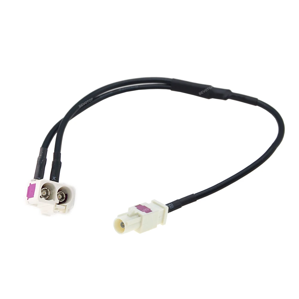 Long 2-in-1 Diversity Converter Cable Wire Harness Fakra B/Z Male to Twin Fakra B Female 90 Degree RG174 Splitter for Antenna