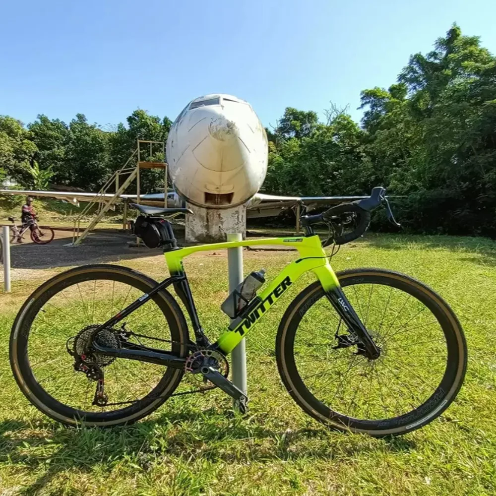 

TWITTER Голографический цветной гравий V3 RS-24Speed Внедорожный велосипед из углеродного волокна T900 700*40C Гидравлический дисковый тормоз Гравийный велосипед