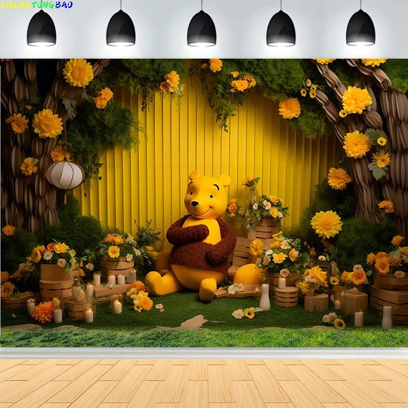

Fairy Tale Kid Birthday Bear Party Photography Backdrops Baby Photoshoot Newborn Children Woodland Photo Studio Background HA-01