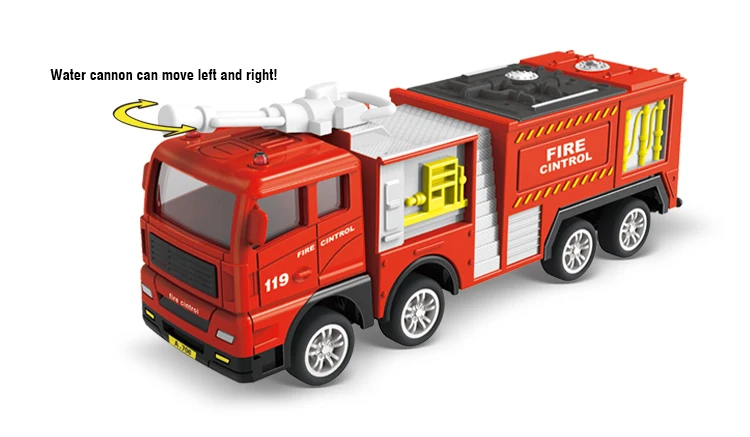 Diecast Feuerwehrauto Modell Simulation Zurückziehen Leiter Feuer Kampf Spielzeug Rettungs Auto Trägheit Feuer Spielzeug Kinder Feuerwehrmann Lkw – Detail 7