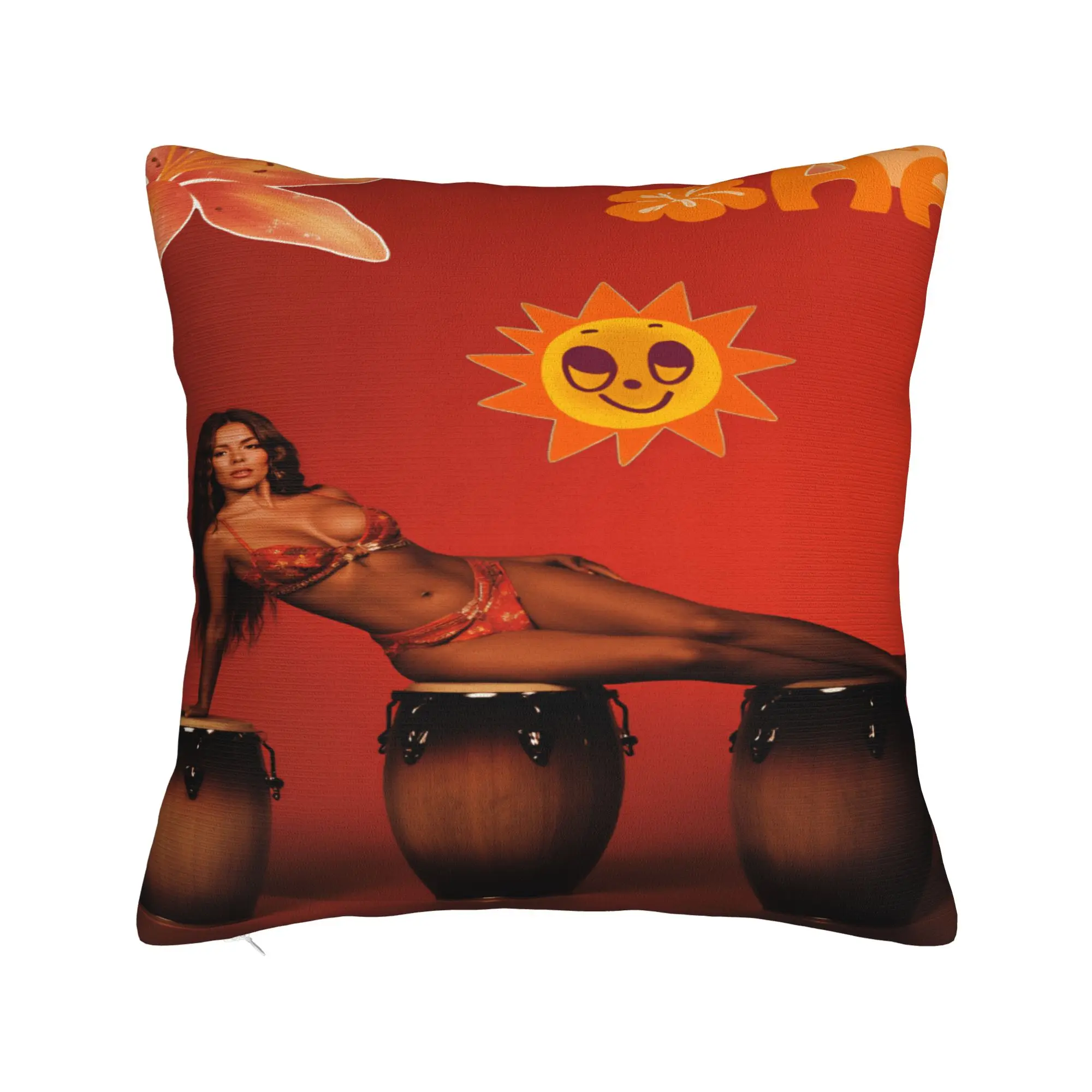 KAROL G Tropicoqueta Pillow Cover  Fashion Pillow Case For Living Room Chair Square Cushion Cover Birthday Present