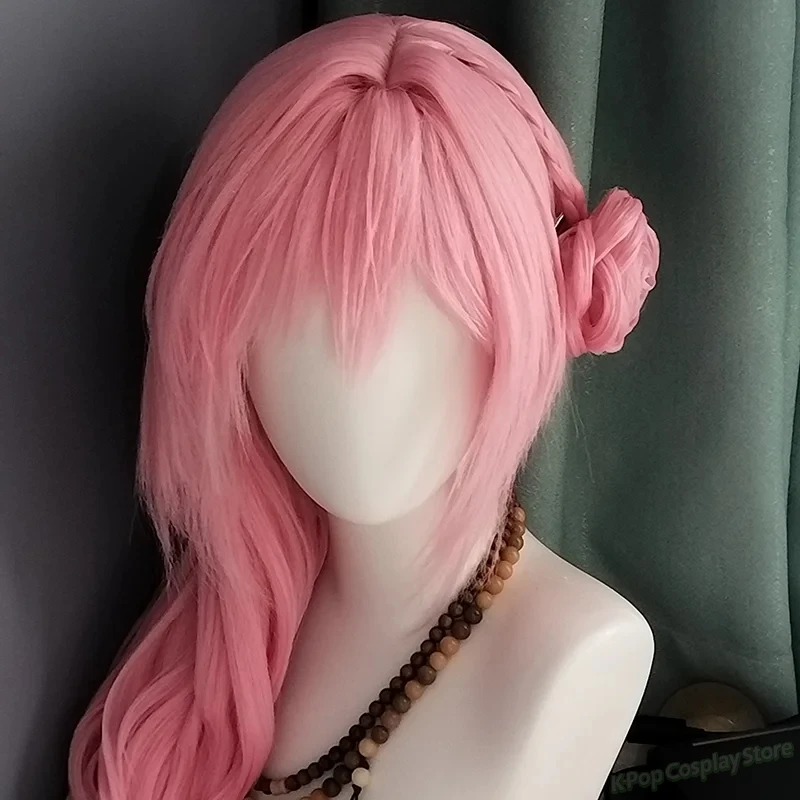新しいアニメ勝利の女神ニッケドロシーコスプレウィッグ女性ロリータピンクロングカーリーヘア耐熱合成かつらハロウィン