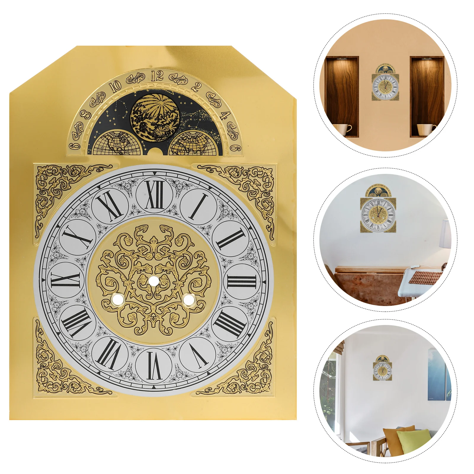 

Quartz Clock Dial Arabic Numerals Metal Face DIY Wall Clock Parts Replacement Minimalist Stylish Design Functional Timepiece