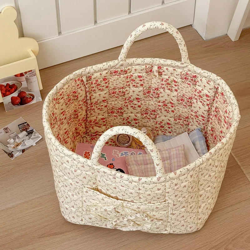 Foldable Storage Basket Large Capacity Dirty Clothes Basket Lightweight Portable Storage Basket Household Handheld Snack Basket