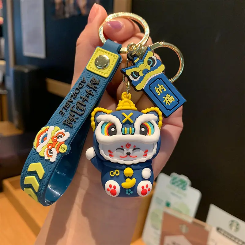 Chinese Style Keychain - Vintage Car Keys & Backpack Charm, Unisex Cute Accessory with Traditional Patterns (Trendy)