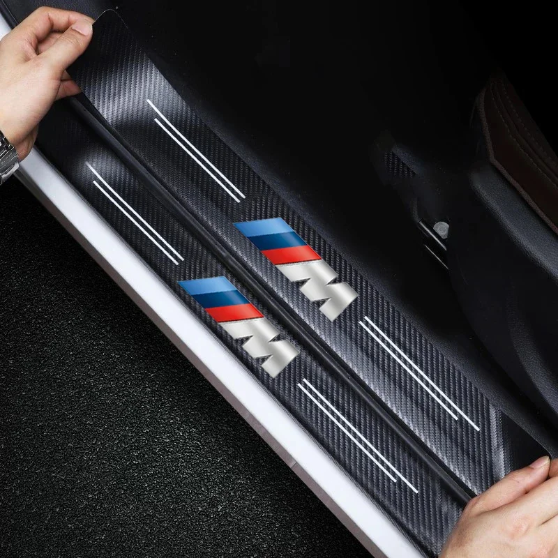 Car Door Carbon Fiber Sill Protector Stickers For BMW M E90 E91 E92 E36 E60 F30 F10 G30 G20 F01 F02 G07 G06 X5 X6 X7 E46 E70 E39