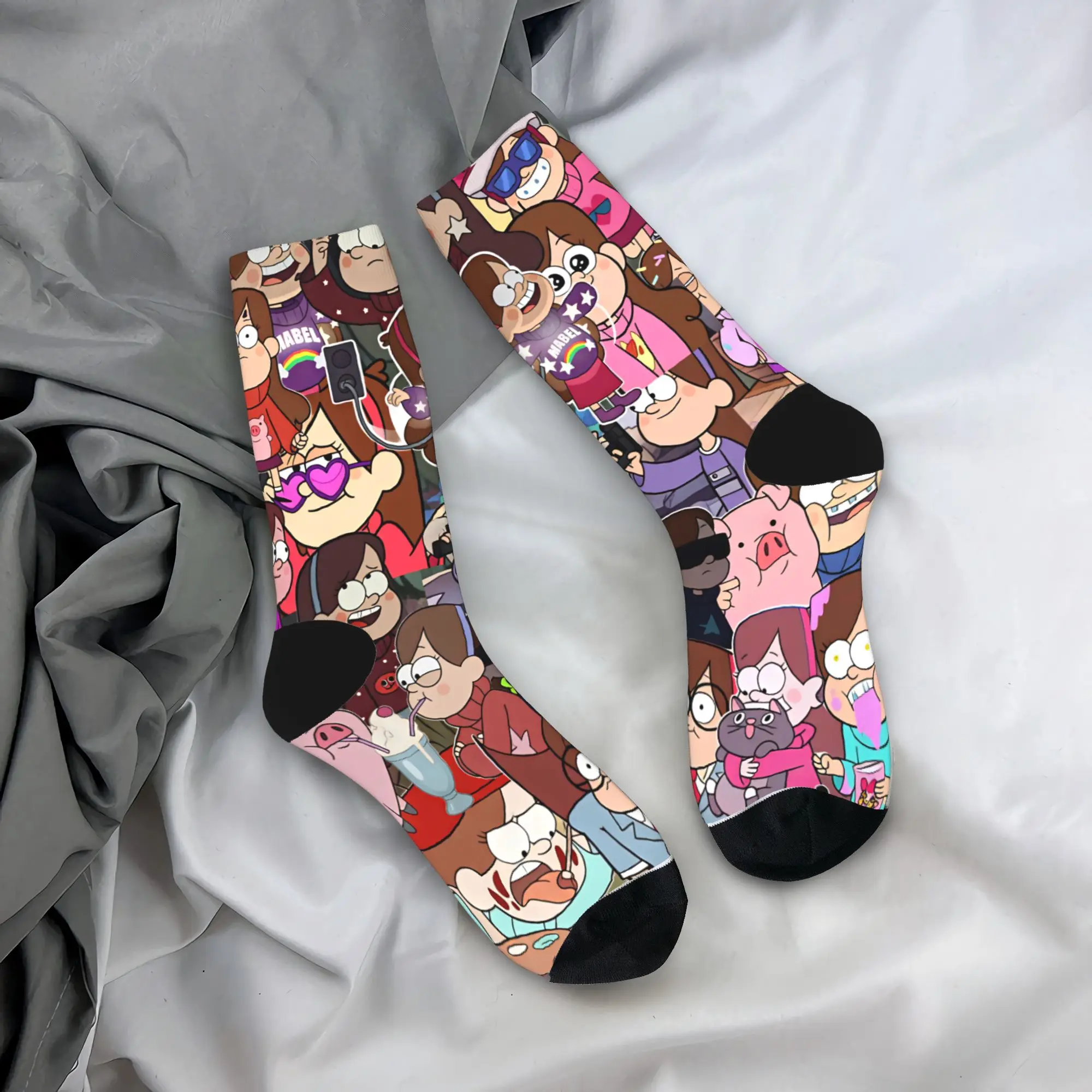 Mabel Socks G-Gravity Falls Retro Stockings Couple Soft Breathable Running Sports Socks Autumn Pattern Anti-Slip Socks