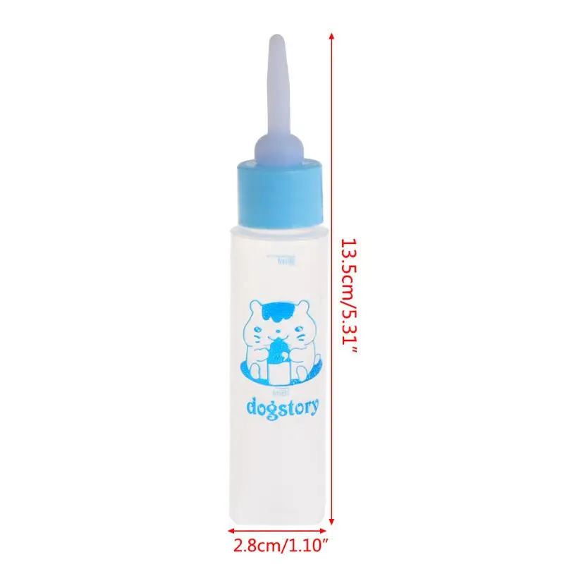 30ML Nurser Bottle Clear Body Silicone Nipple Pet Milk Feeding Bottle for Animal