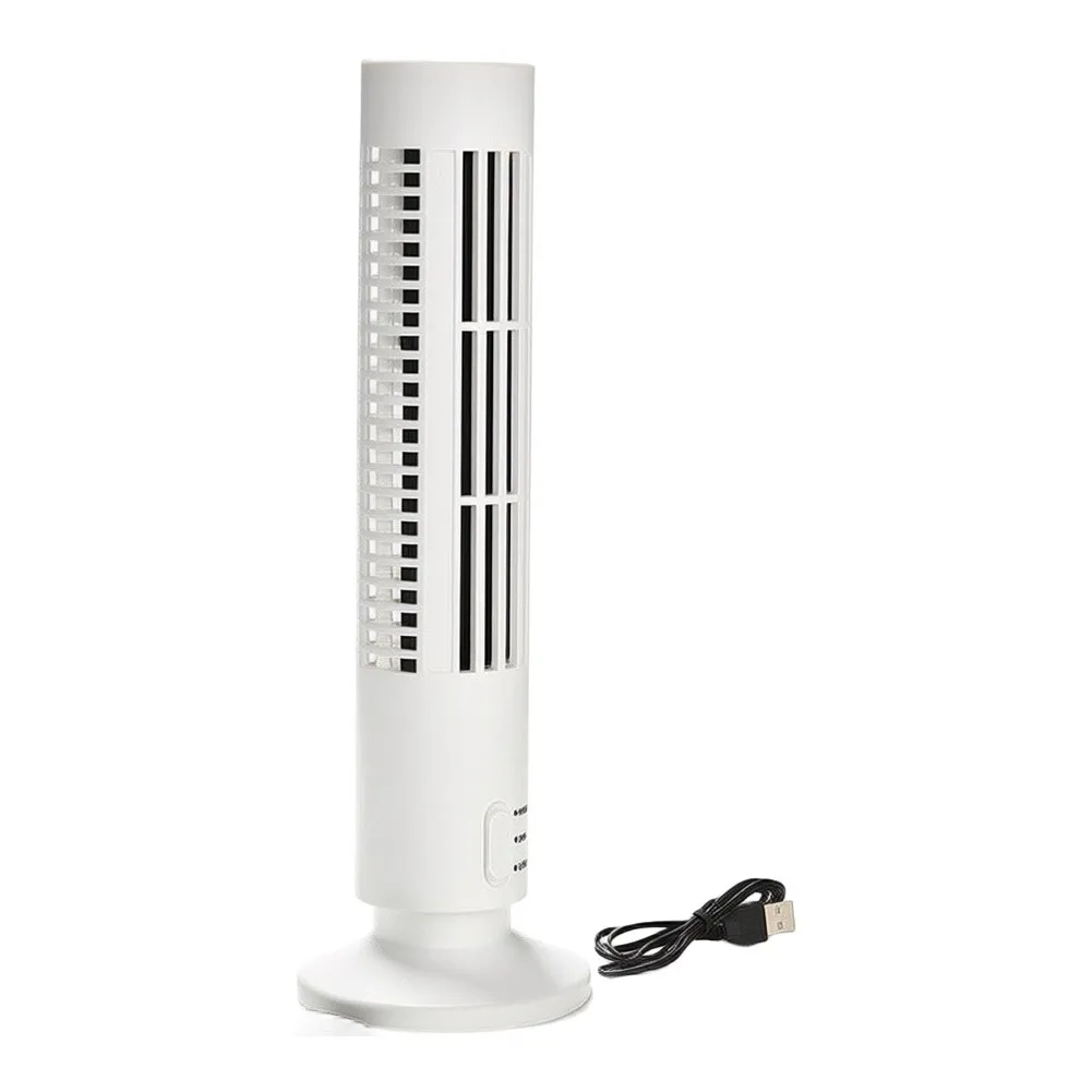 USB Powered Bladeless Tower Fan Compact Quiet Efficient Airflow Device for For home Office Study Room or Small Workspace