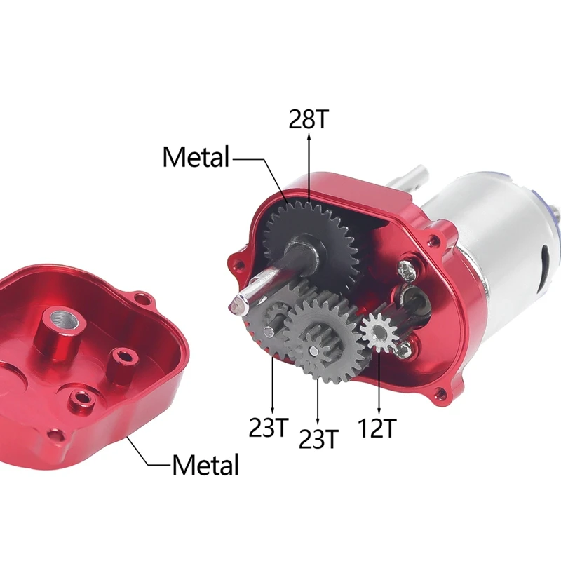 Dla MN82 LC79 MN78 CNC metalowa skrzynia biegów zespół silnika zestaw do montażu przekładni silnika 1/12 gąsienica RC części do modernizacji samochodu