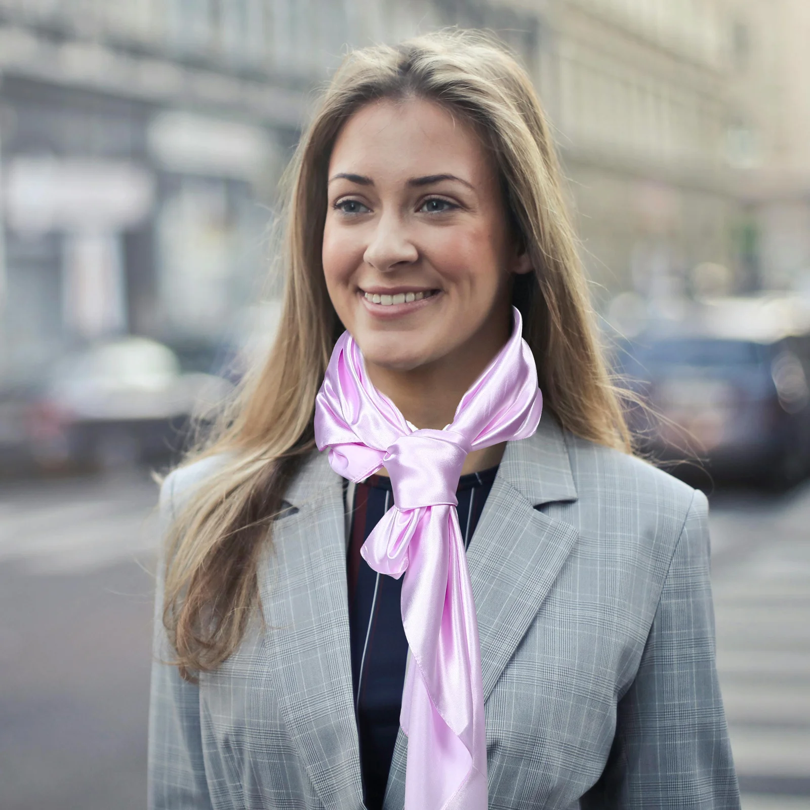 

Solid Color Large Satin Scarf Women Elegant Shawl Lightweight Head Wrap for Office Travel Outdoor Activities Fashion Accessory