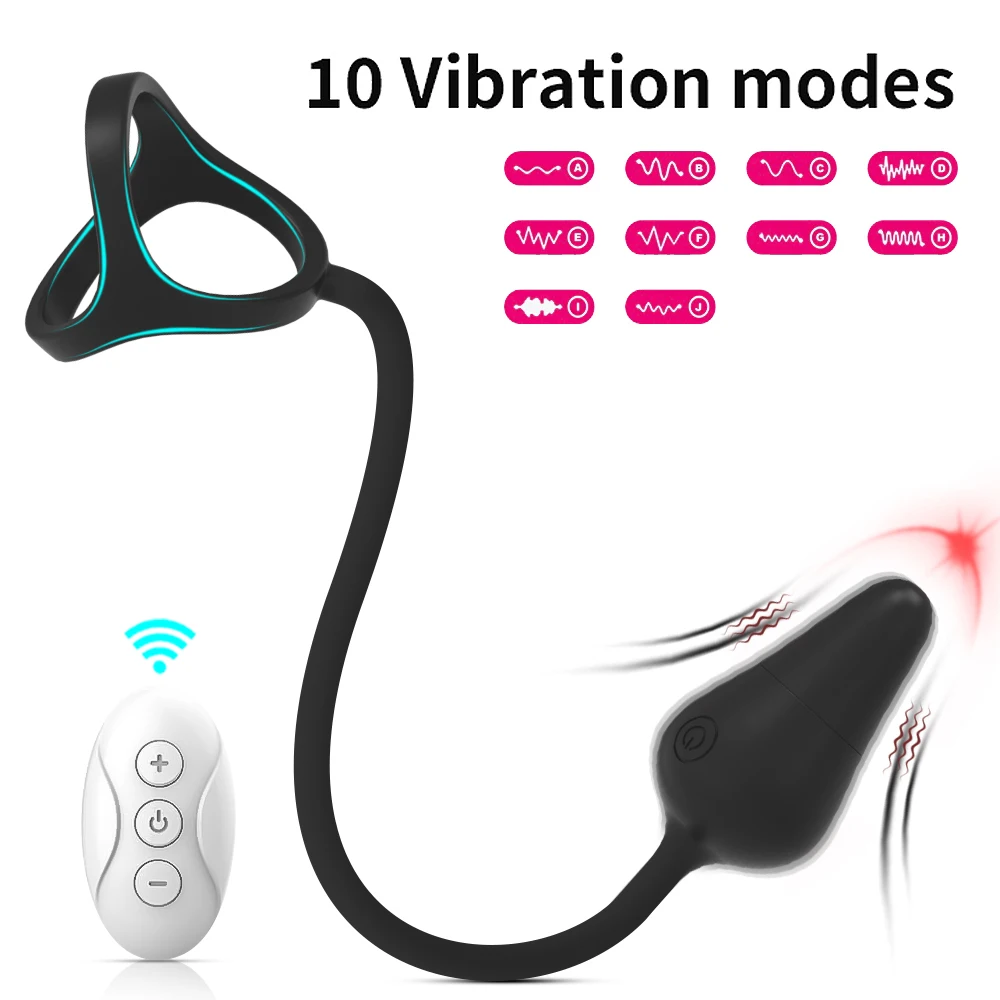 Remote Control Anal Plugs Vibrator Delay Ejaculation Ring Butt Plug G Spot Stimulator Sex Toys For Men Gays Masturbator